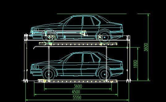 Progettazione senza trave di quattro colonne ascensore idraulico per parcheggio limitato e grandi problemi di impronta